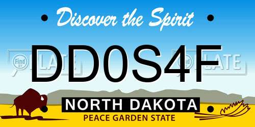 DD0S4F North Dakota License Plate