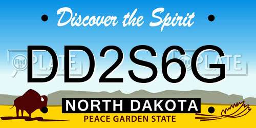 DD2S6G North Dakota License Plate