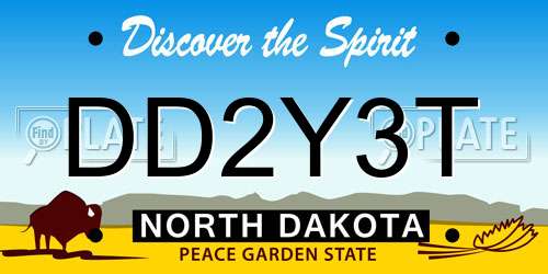 DD2Y3T North Dakota License Plate