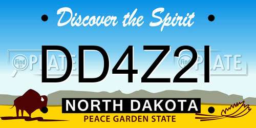 DD4Z2I North Dakota License Plate