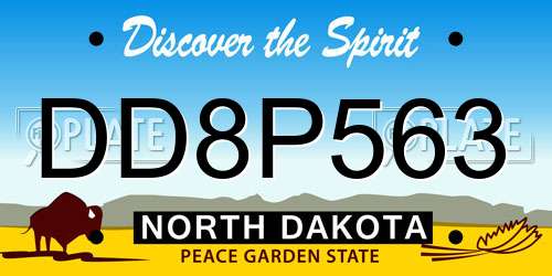 DD8P563 North Dakota License Plate