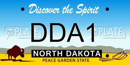 DDA1 North Dakota License Plate
