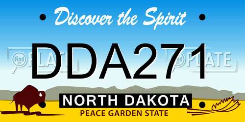 DDA271 North Dakota License Plate