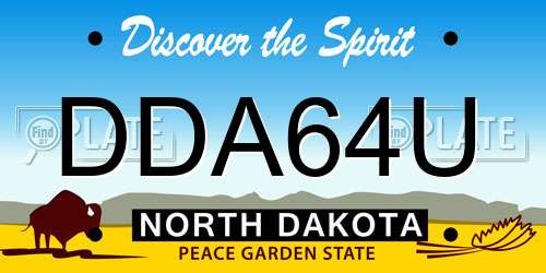 DDA64U North Dakota License Plate