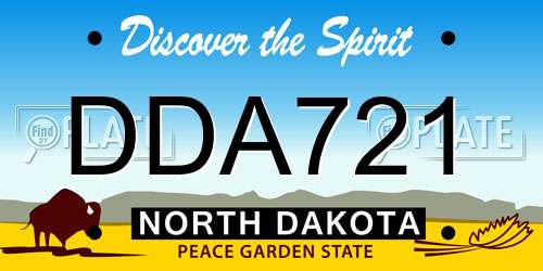 DDA721 North Dakota License Plate