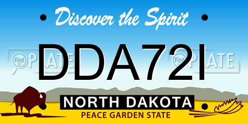 DDA72I North Dakota License Plate