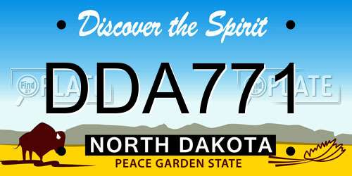 DDA771 North Dakota License Plate