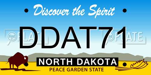 DDAT71 North Dakota License Plate