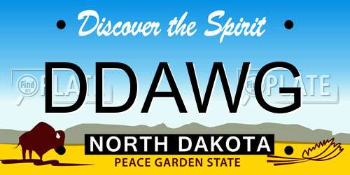 DDAWG North Dakota License Plate