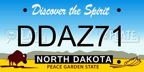DDAZ71 North Dakota License Plate