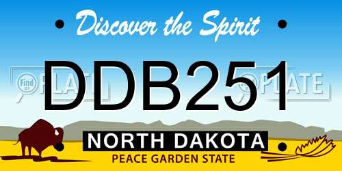 DDB251 North Dakota License Plate