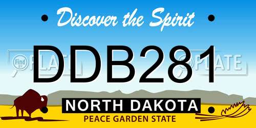 DDB281 North Dakota License Plate