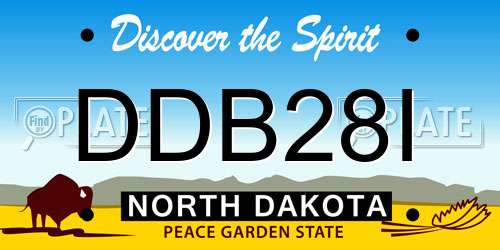 DDB28I North Dakota License Plate