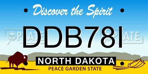 DDB78I North Dakota License Plate