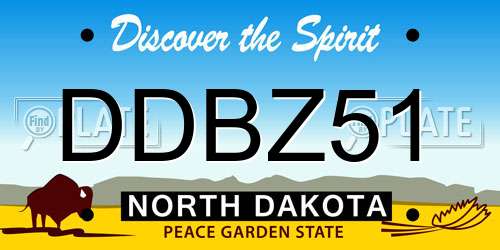 DDBZ51 North Dakota License Plate