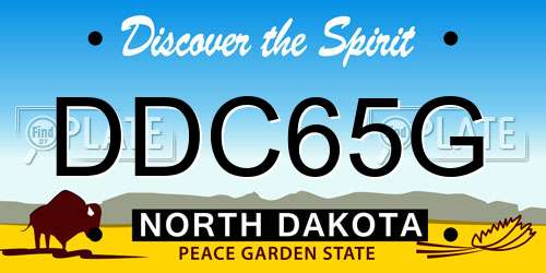 DDC65G North Dakota License Plate