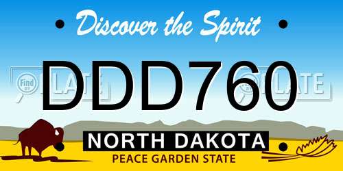DDD760 North Dakota License Plate