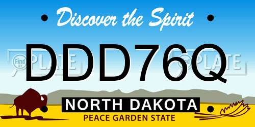DDD76Q North Dakota License Plate
