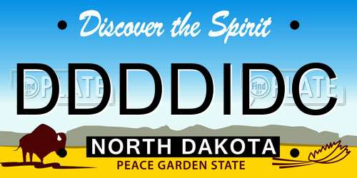 DDDDIDC North Dakota License Plate