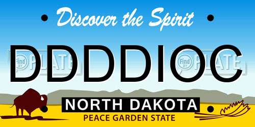 DDDDIOC North Dakota License Plate