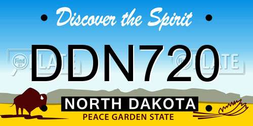 DDN720 North Dakota License Plate