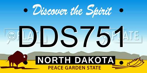 DDS751 North Dakota License Plate