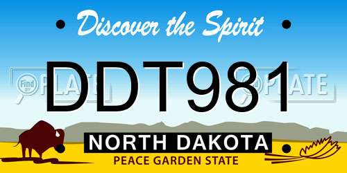 DDT981 North Dakota License Plate