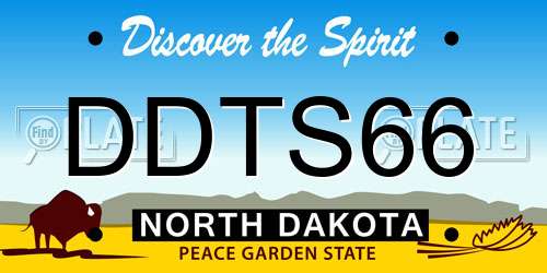 DDTS66 North Dakota License Plate