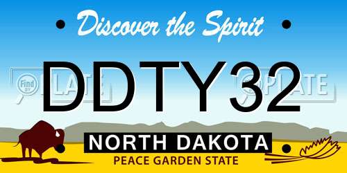 DDTY32 North Dakota License Plate