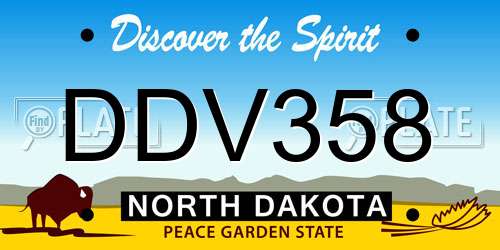 DDV358 North Dakota License Plate