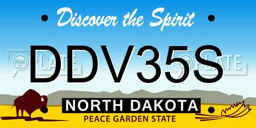 DDV35S North Dakota License Plate