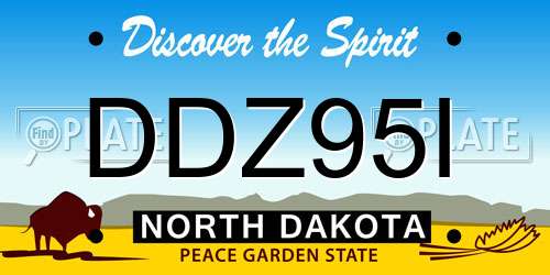 DDZ95I North Dakota License Plate