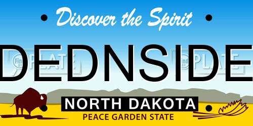 DEDNSIDE North Dakota License Plate