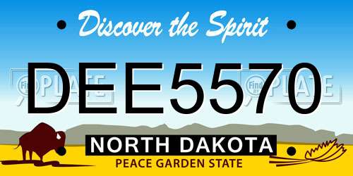 DEE5570 North Dakota License Plate