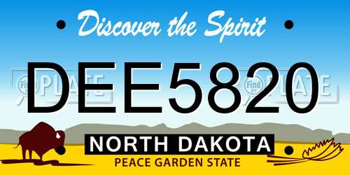 DEE5820 North Dakota License Plate