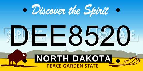 DEE8520 North Dakota License Plate