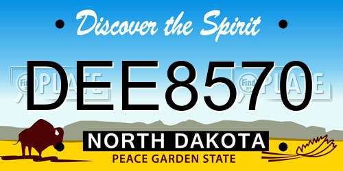 DEE8570 North Dakota License Plate