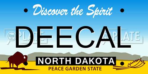 DEECAL North Dakota License Plate