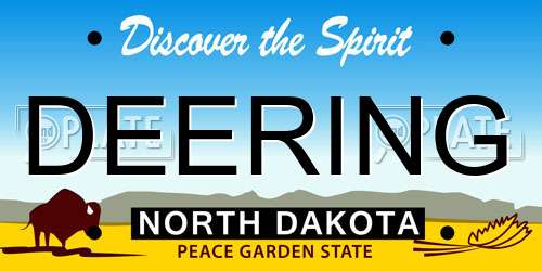 DEERING North Dakota License Plate