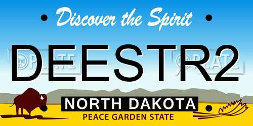 DEESTR2 North Dakota License Plate