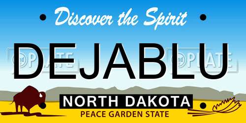 DEJABLU North Dakota License Plate