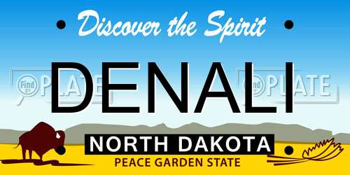 DENALI North Dakota License Plate