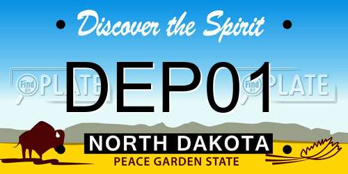 DEP01 North Dakota License Plate