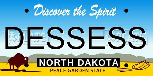 DESSESS North Dakota License Plate