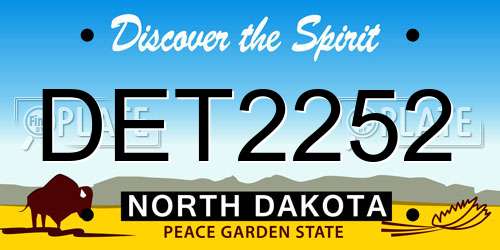 DET2252 North Dakota License Plate