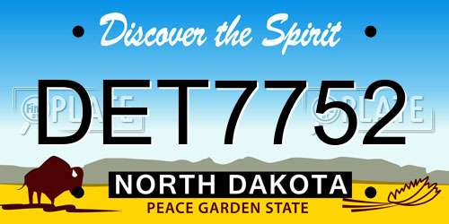DET7752 North Dakota License Plate