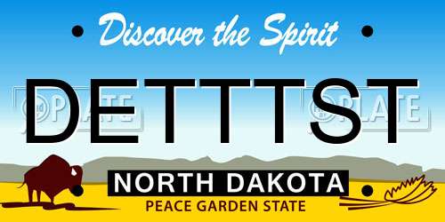 DETTTST North Dakota License Plate