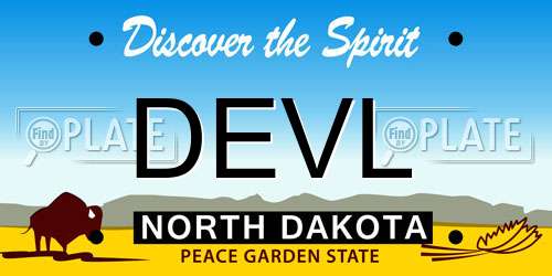 DEVL North Dakota License Plate