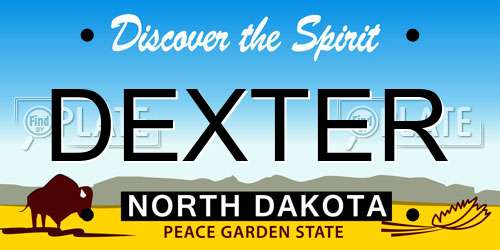 DEXTER North Dakota License Plate