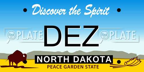 DEZ North Dakota License Plate